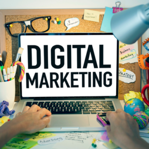 Digital Marketing image someone at desk doing digital marketing